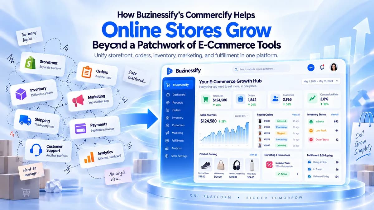 How Buzinessify's Commercify Helps Online Stores Grow Beyond a Patchwork of E-Commerce Tools